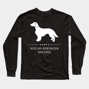 Welsh Springer Spaniel Dog White Silhouette Long Sleeve T-Shirt